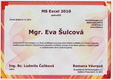 Mgr. Eva Šulcová, absolvování kurzu MS Excel 2010 pro pokročilé, Praha 2013