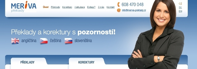 MERIVA TRANSLATIONS s.r.o. Tábor, překlady, korektury