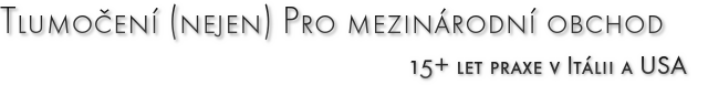 DG Interpreting Břeclav, Angličtina < - > Italština Pro mezinárodní obchod 15+ let praxe v Itálii a USA